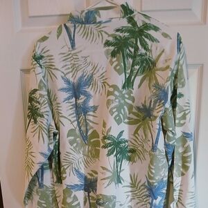 Tropical Print Long Sleeve Blouse